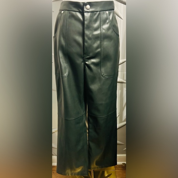 NWT Blank NYC SZ 29 hunter green faux leather pants w/2 front & 2 rear pockets - Picture 5 of 8